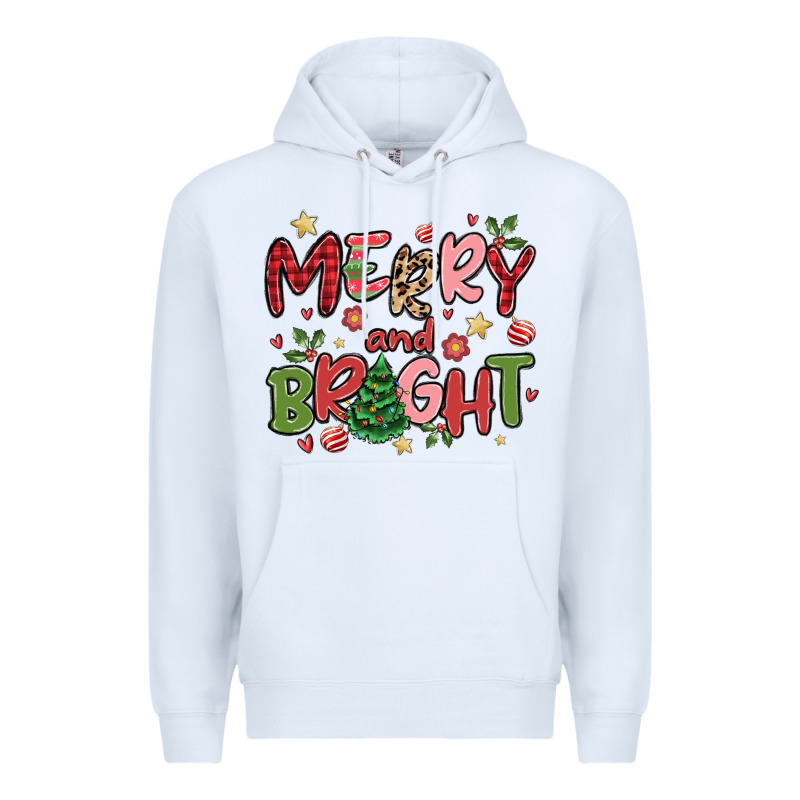 Merry And Bright Premium Hoodie by MaliasSmallBusiness | Teevron