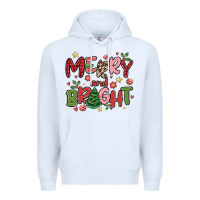 White merry and bright Premium Hoodie - MaliasSmallBusiness