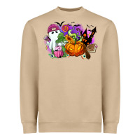 Mushroom Halloween ghost and jack o lantern Heavyweight Sweatshirt - RanaPortraitStore