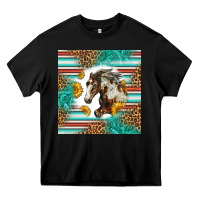 Black western mustang horse Heavy Core Tee - LillyAllenDesigns
