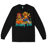 Black happy fall scarecrow Long Sleeve Tee - FaDigitalArtStudio