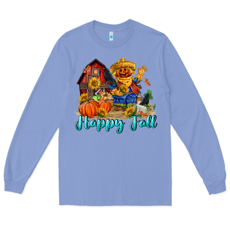 Happy Fall Scarecrow Long Sleeve Tee by FaDigitalArtStudio | Teevron