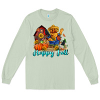 Matcha happy fall scarecrow Long Sleeve Tee - FaDigitalArtStudio