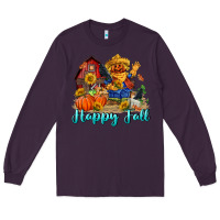 Plum happy fall scarecrow Long Sleeve Tee - FaDigitalArtStudio
