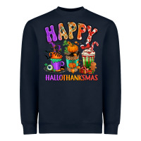 Navy Happy Hallothanksmas coffee cups Heavyweight Sweatshirt - RanaPortraitStore
