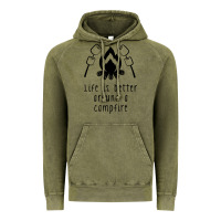Vintage Olive life is better around a campfire Vintage Hoodie - Unal Design