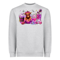 Heather Grey Halloween Heifer coffee cups Heavyweight Sweatshirt - RanaPortraitStore