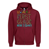 Burgundy watch out first grade here i come! Zipper Hoodie - JahusDesignShop