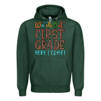 Sports Green watch out first grade here i come! Zipper Hoodie - JahusDesignShop