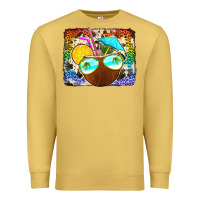 Antique Gold coconut drink with sunglasses Premium Sweatshirt - Jasminsmagicworld