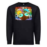 Black coconut drink with sunglasses Premium Sweatshirt - Jasminsmagicworld