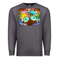 Charcoal Heather coconut drink with sunglasses Premium Sweatshirt - Jasminsmagicworld