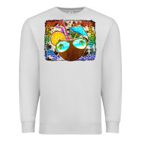 Dove Grey coconut drink with sunglasses Premium Sweatshirt - Jasminsmagicworld