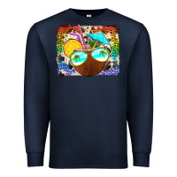 Navy coconut drink with sunglasses Premium Sweatshirt - Jasminsmagicworld