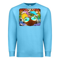Ocean Blue coconut drink with sunglasses Premium Sweatshirt - Jasminsmagicworld
