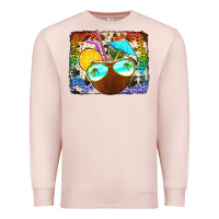 Pale Pink coconut drink with sunglasses Premium Sweatshirt - Jasminsmagicworld