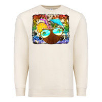 Sandshell coconut drink with sunglasses Premium Sweatshirt - Jasminsmagicworld