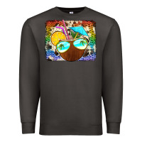 Smoke coconut drink with sunglasses Premium Sweatshirt - Jasminsmagicworld