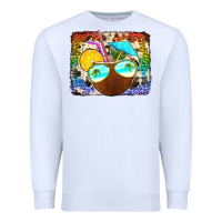 White coconut drink with sunglasses Premium Sweatshirt - Jasminsmagicworld
