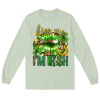 Matcha Kiss me im irish st.patricks day lips st.patricks Long Sleeve Tee - Neo Western