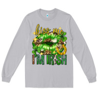 Moon Dust Kiss me im irish st.patricks day lips st.patricks Long Sleeve Tee - Neo Western