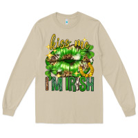 Mushroom Kiss me im irish st.patricks day lips st.patricks Long Sleeve Tee - Neo Western
