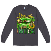 Smoke Kiss me im irish st.patricks day lips st.patricks Long Sleeve Tee - Neo Western