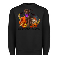 Black Happy Howl-o-ween Heavyweight Sweatshirt - RanaPortraitStore