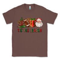 Chestnut Tis The Season Christmas With Football And Santa Classic Tee - FaDigitalArtStudio