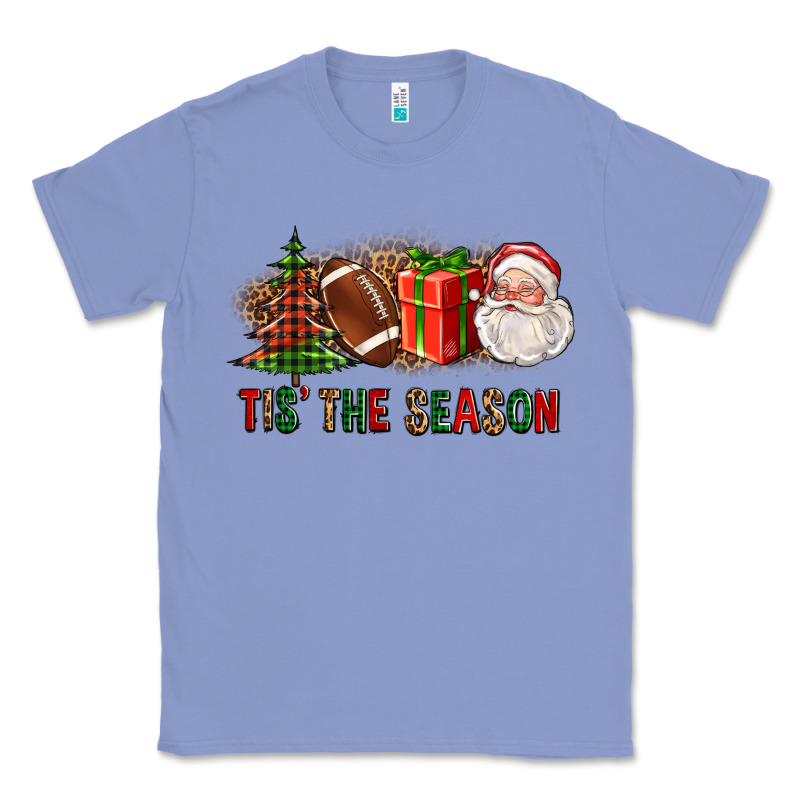 Tis The Season Christmas With Football And Santa Classic Tee by FaDigitalArtStudio | Teevron
