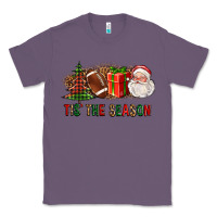 Lavender Tis The Season Christmas With Football And Santa Classic Tee - FaDigitalArtStudio