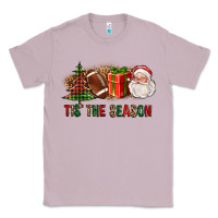 Lilac Tis The Season Christmas With Football And Santa Classic Tee - FaDigitalArtStudio