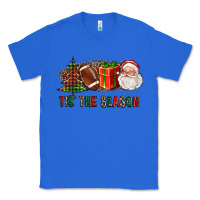 True Royal Tis The Season Christmas With Football And Santa Classic Tee - FaDigitalArtStudio