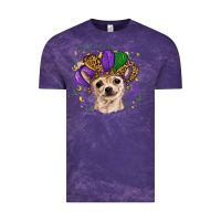 Cloud Purple mardi gras hat chihuahua Vintage Tee - RanaPortraitStore