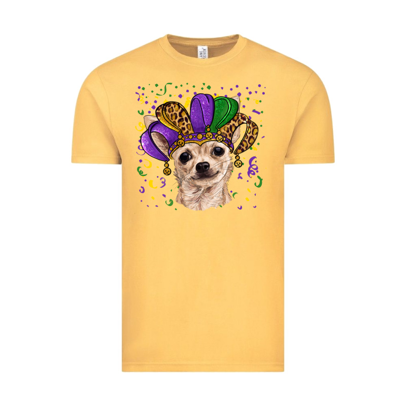 Mardi Gras Hat Chihuahua Vintage Tee by RanaPortraitStore | Teevron