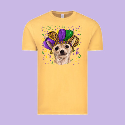 Vintage Tee mardi gras hat chihuahua