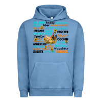Pigment Pebble Blue chicken typography Urban Hoodie - Artiststas