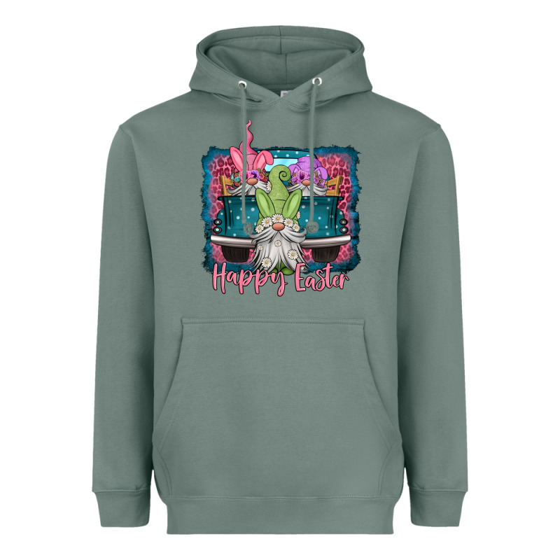 Happy Easter Gnomes Farm Truck Heavyweight Hoodie by Jasminsmagicworld | Teevron