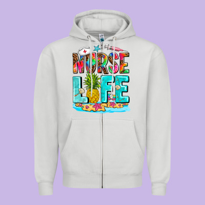 Nurse Life Summer Zipper Hoodie Designed By Adodesignshop