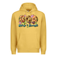 Antique Gold god is my refuge and strength Premium Hoodie - MaliasSmallBusiness