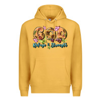 Mustard god is my refuge and strength Premium Hoodie - MaliasSmallBusiness