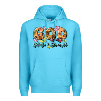 Ocean Blue god is my refuge and strength Premium Hoodie - MaliasSmallBusiness