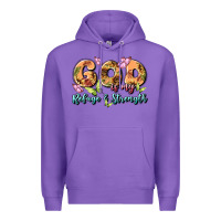 Purple god is my refuge and strength Premium Hoodie - MaliasSmallBusiness