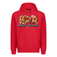 Red god is my refuge and strength Premium Hoodie - MaliasSmallBusiness