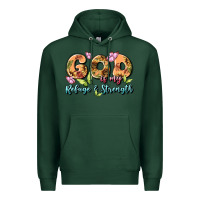 Sports Green god is my refuge and strength Premium Hoodie - MaliasSmallBusiness
