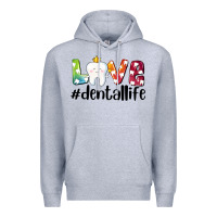 Heather Grey love dentallife Premium Hoodie - AdoDesignShop