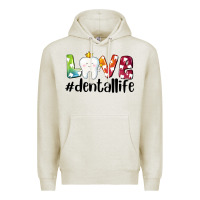 Oatmeal Heather love dentallife Premium Hoodie - AdoDesignShop