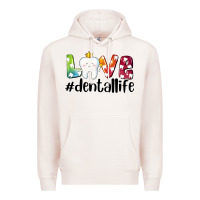 Pale Pink love dentallife Premium Hoodie - AdoDesignShop