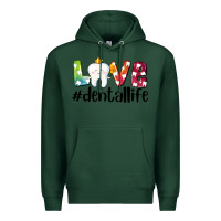 Sports Green love dentallife Premium Hoodie - AdoDesignShop