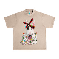 French Oak bull terrier with christmas lights Urban Heavy Tee - RanaPortraitStore